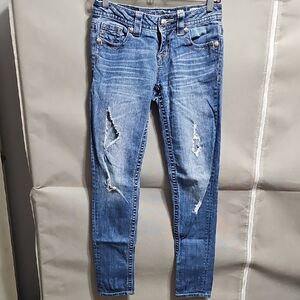 Miss Me Distressed Blue Skinny Jeans